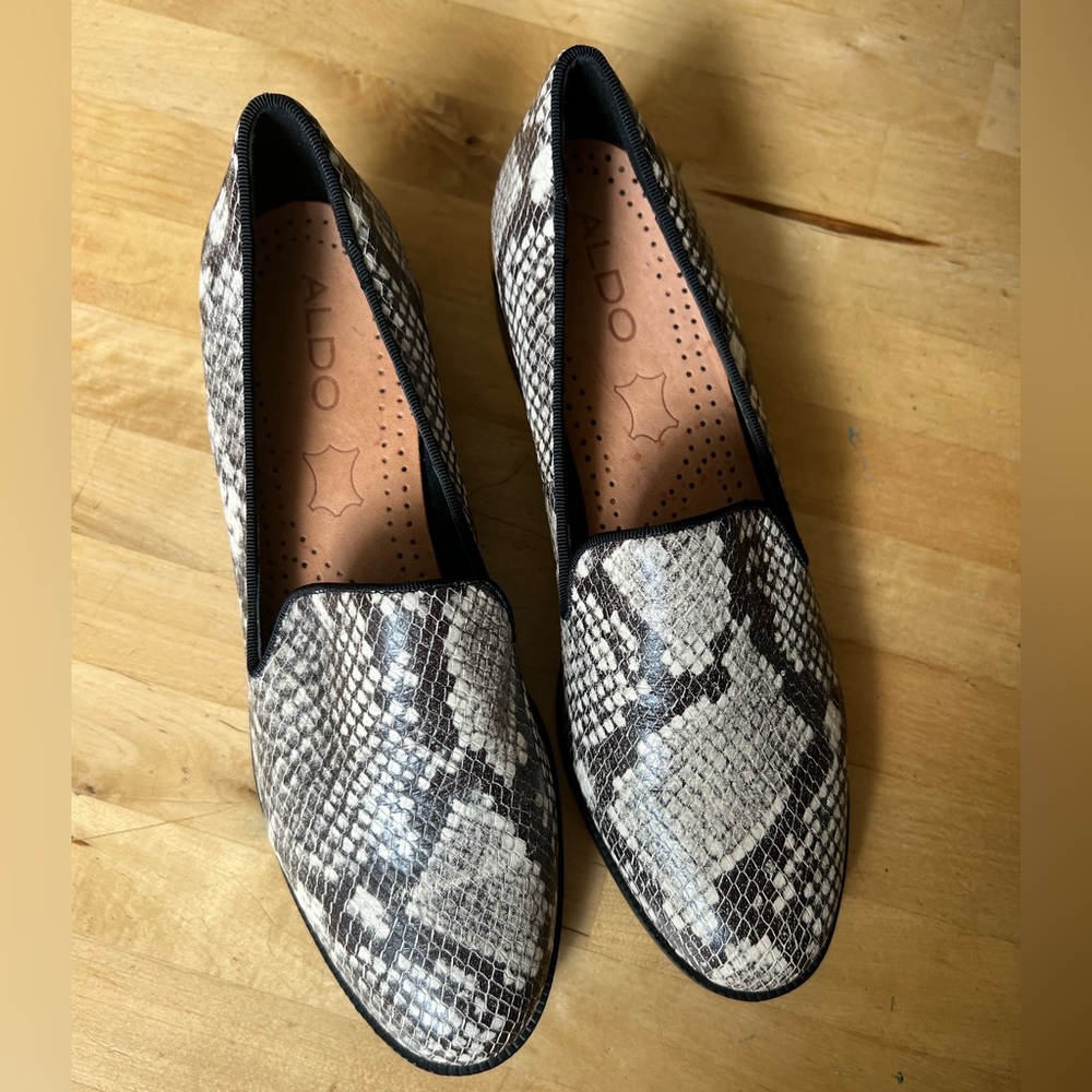 Aldo faux snakeskin leather loafers
